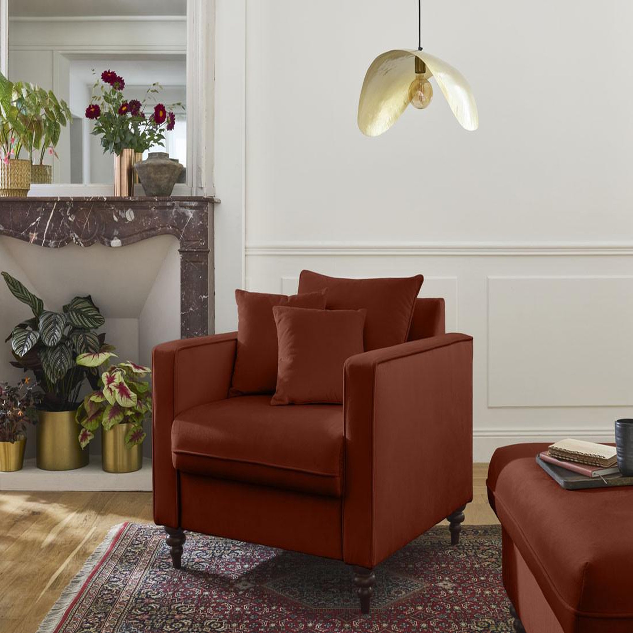 Voir la diapositive 2 : BEST MOBILIER Flamingo - fauteuil en velours