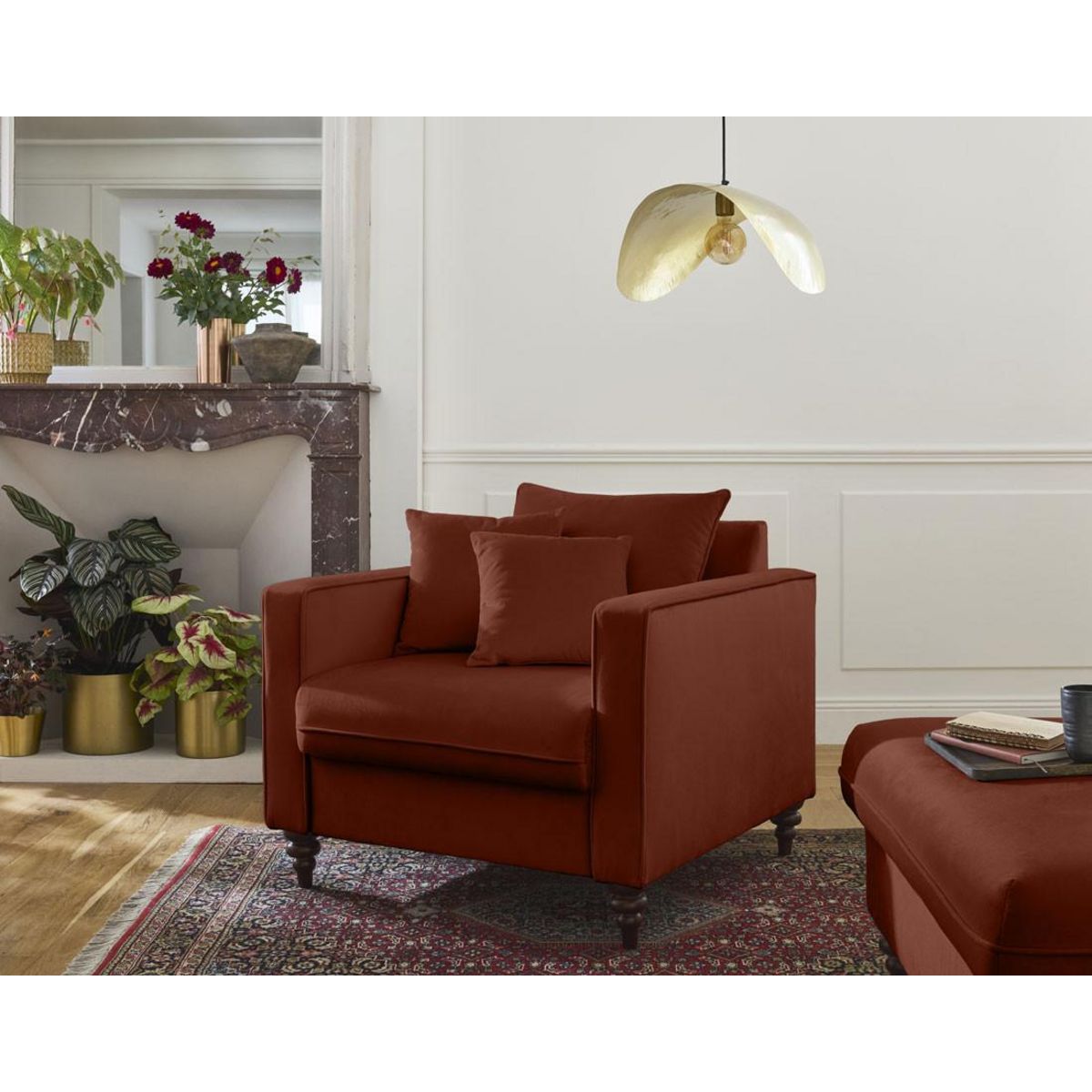 BEST MOBILIER Flamingo - fauteuil en velours