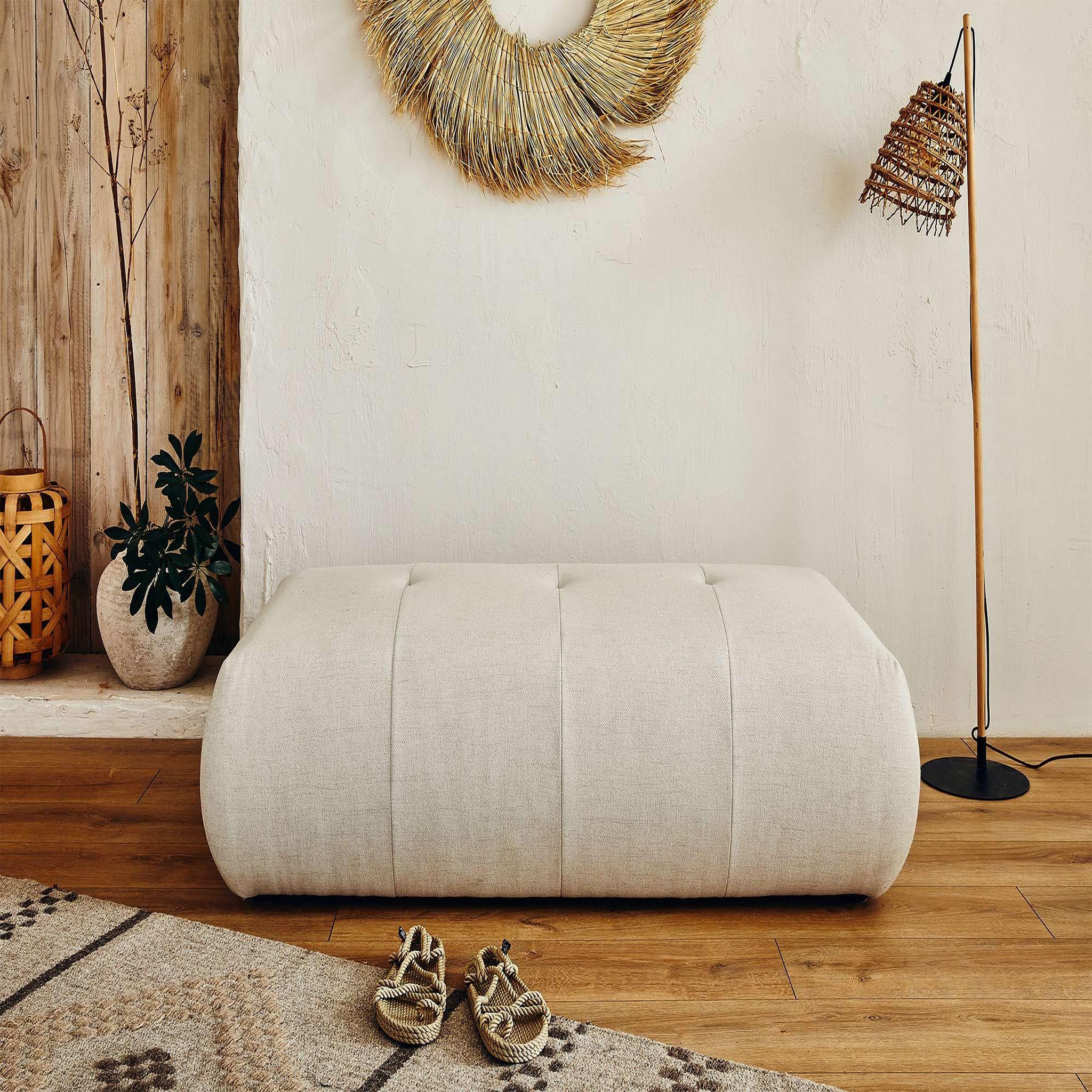 LISA DESIGN Onyx - pouf modulable - en tissu. Coloris disponibles : Orange, Beige, Gris, Vert