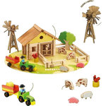 JeuJura Jeu de construction Jeujura Ma Ferme en bois 145 pièces