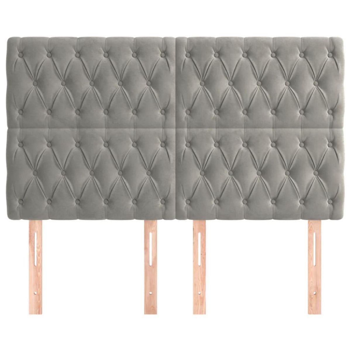 VIDAXL Tetes de lit 4 pcs Gris clair 72x7x78/88 cm Velours