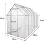 Voir la diapositive 4 : Habitat et Jardin Serre jardin polycarbonate 370 x 190 x 195 cm  Basilic  - 7,03 m² - Gris