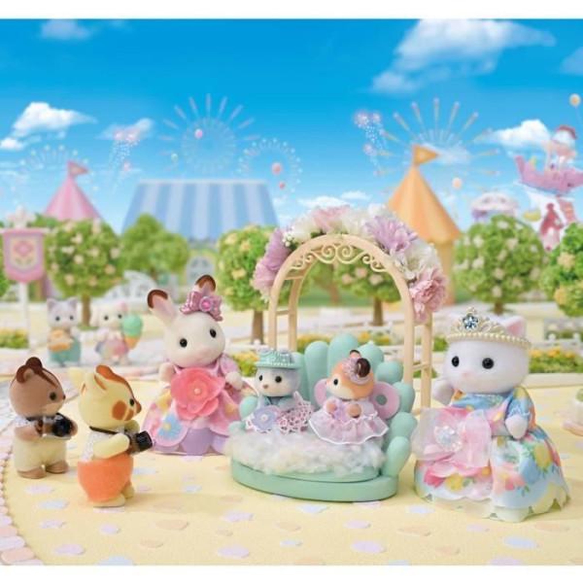 Voir la diapositive 2 : Sylvanian Families Les princesses en robes a fleurs - SYLVANIAN FAMILIES - 5809