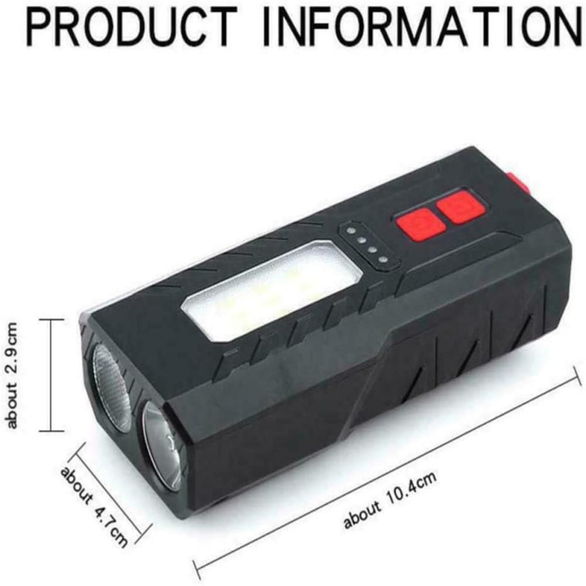 Voir la diapositive 2 : Lampe vélo LED double projecteur 2x5W avec batterie 4000 mAh et recharge USB
