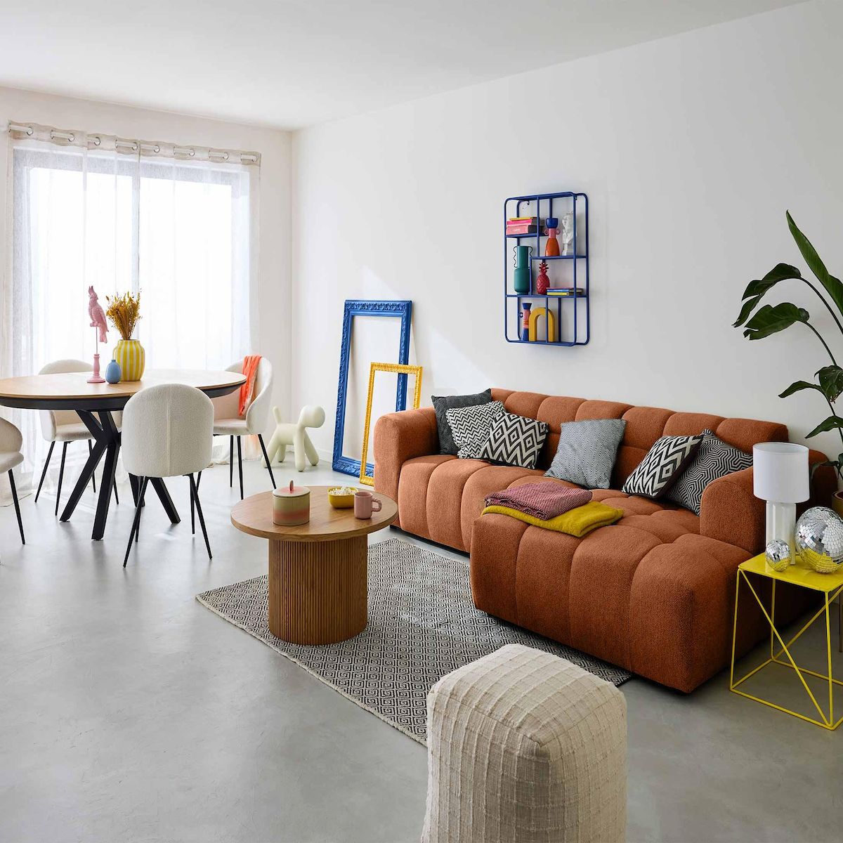 LISA DESIGN Ray - canapé d'angle droit - 4 places - en tissu texturé