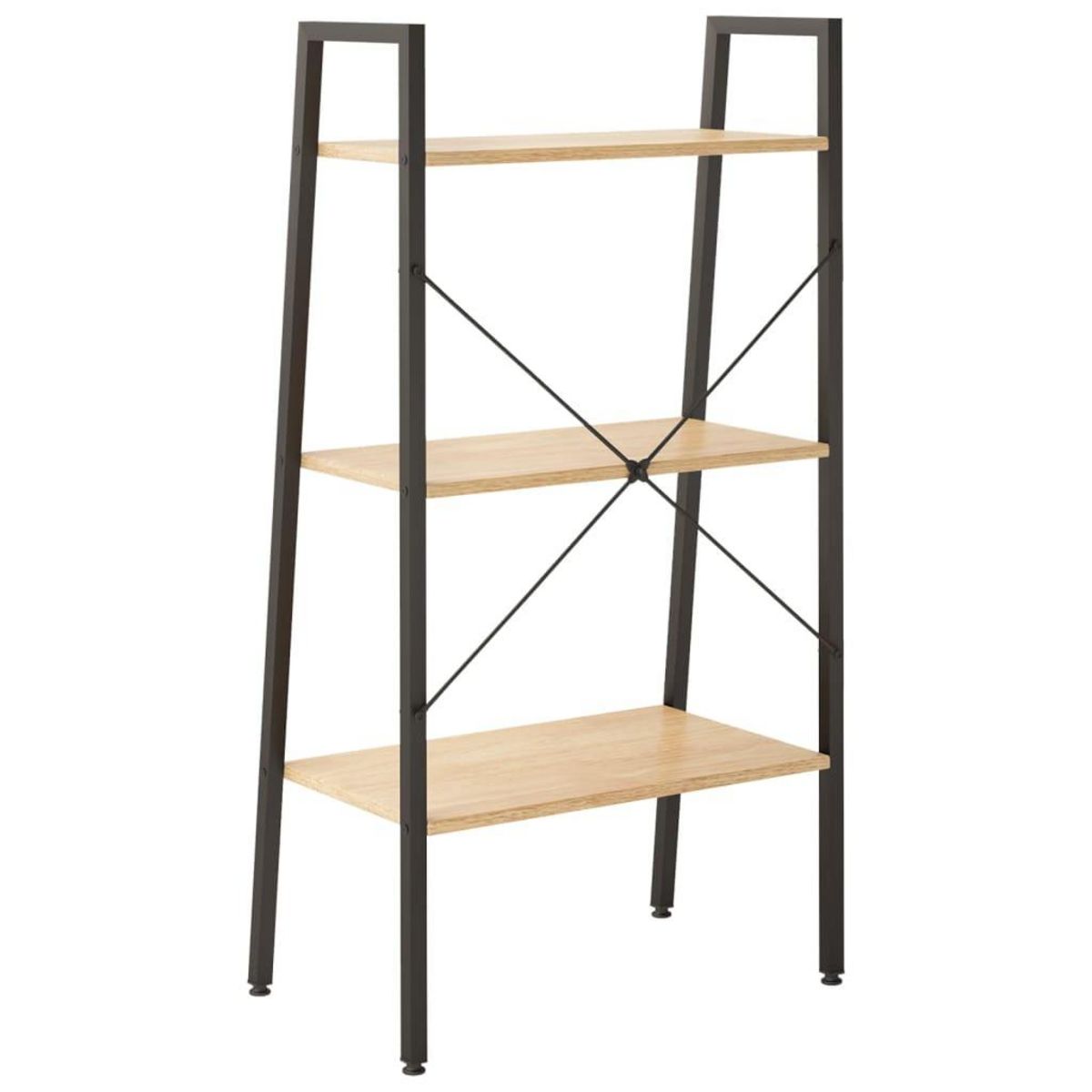 VIDAXL Etagere sur pied 3 niveaux Marron clair et noir 56x35x108 cm