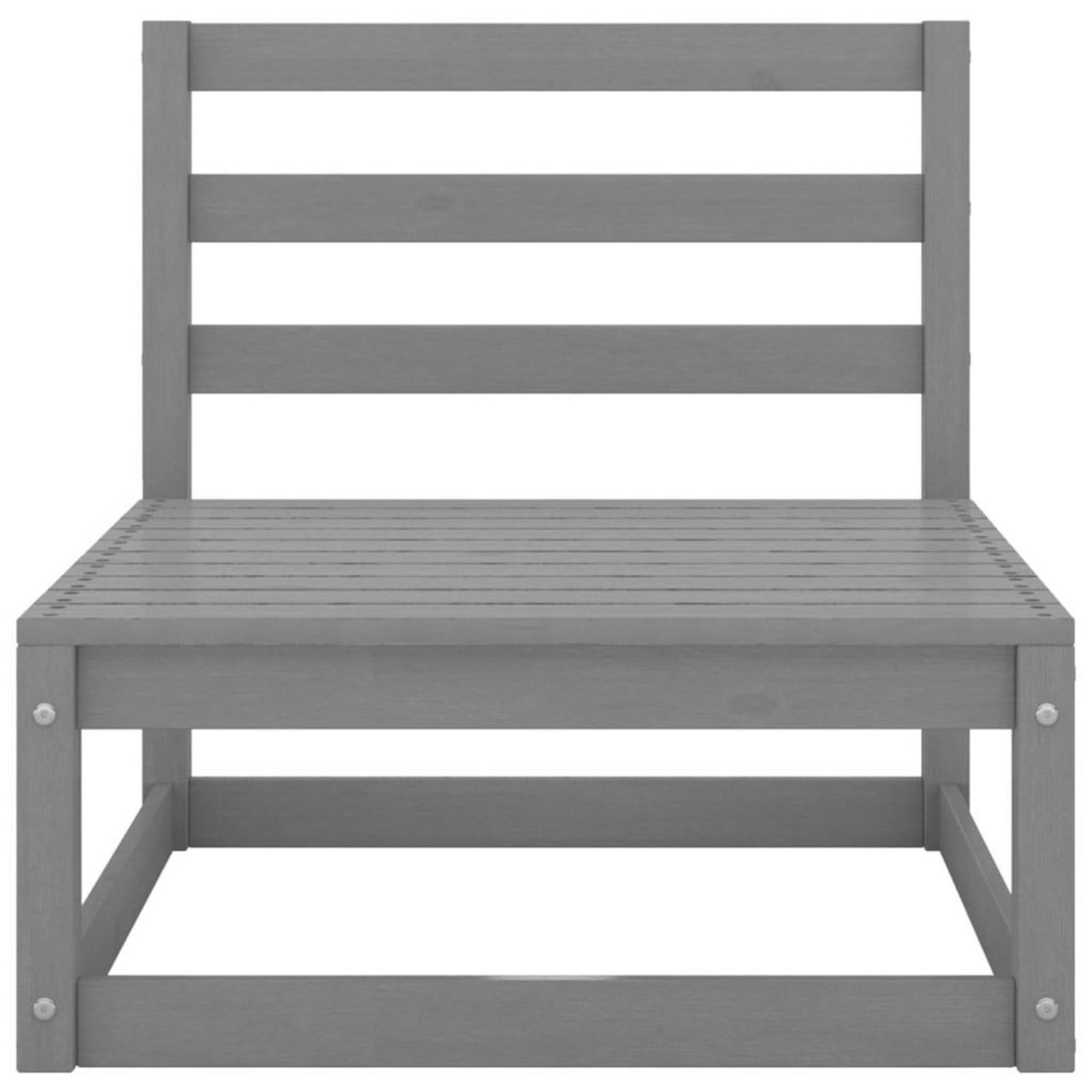 VIDAXL Salon de jardin 2 pcs gris bois de pin massif