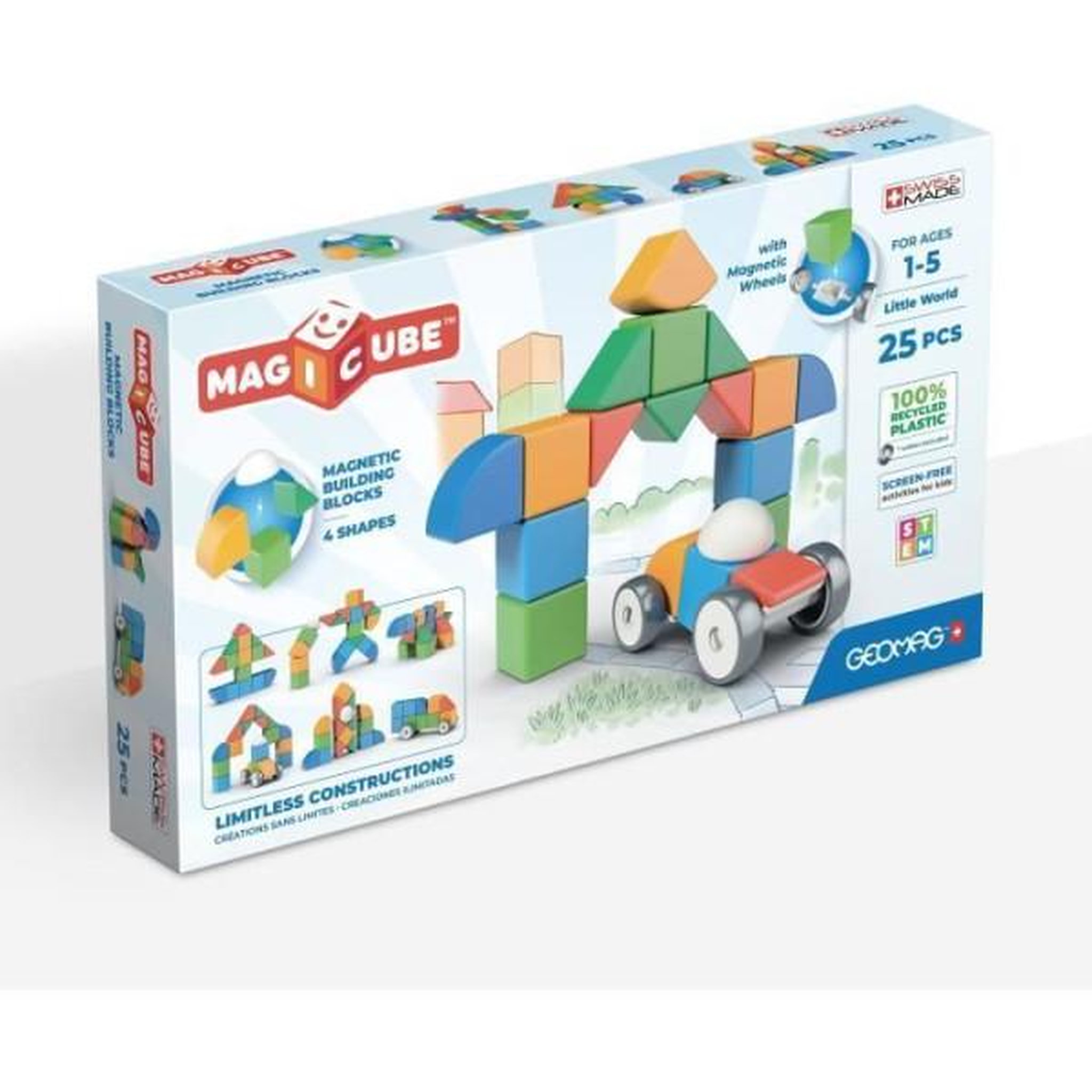 Geomag Blocs magnétiques - GEOMAG - Mon petit monde en formes - 25 pieces - Éducatif - Plastique recyclé - Des 12 mois