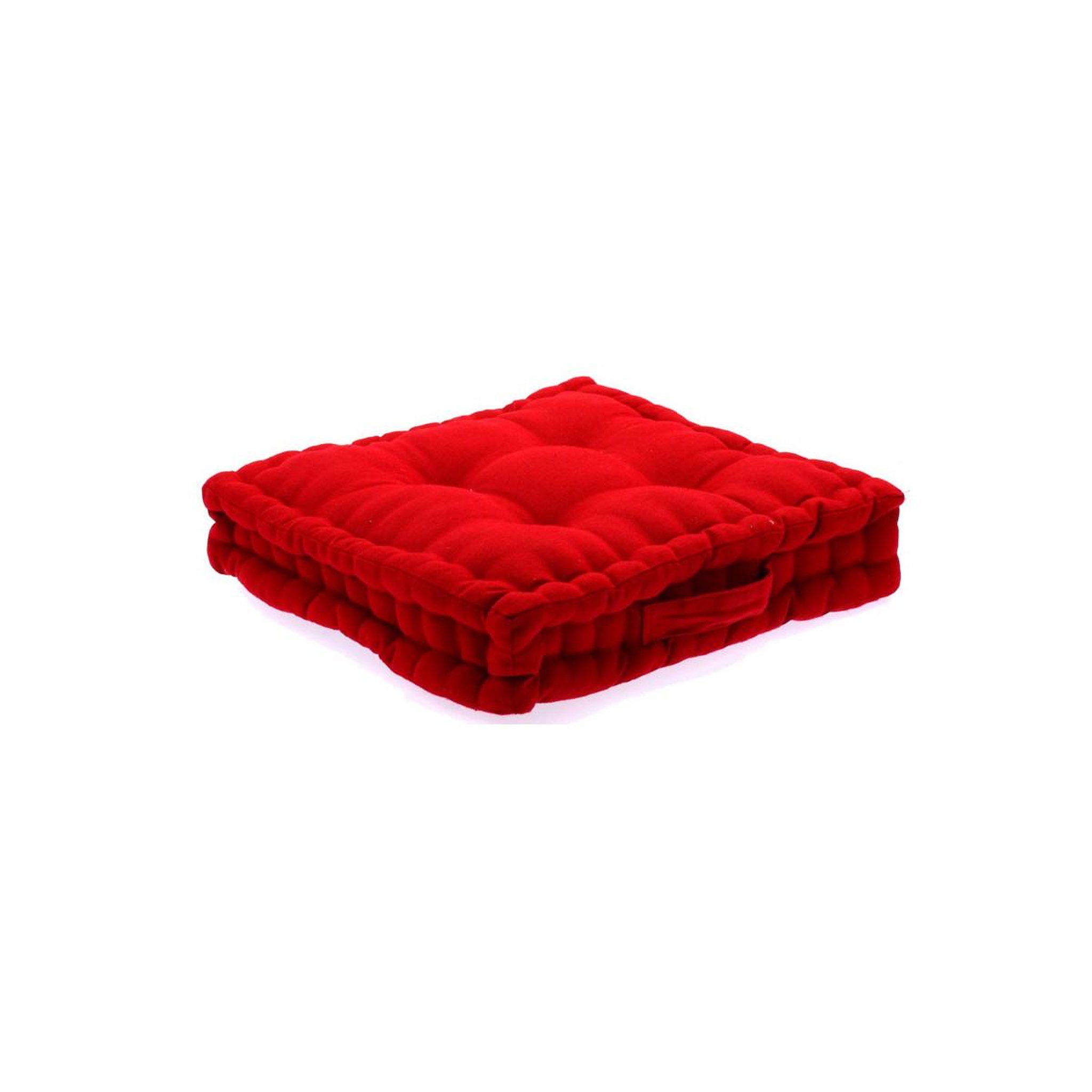 Voir la diapositive 2 : ATMOSPHERA Coussin de sol  dorian  40x40cm rouge