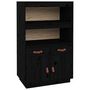 Voir la diapositive 2 : VIDAXL Buffet haut Noir 67x40x108,5 cm Bois massif de pin
