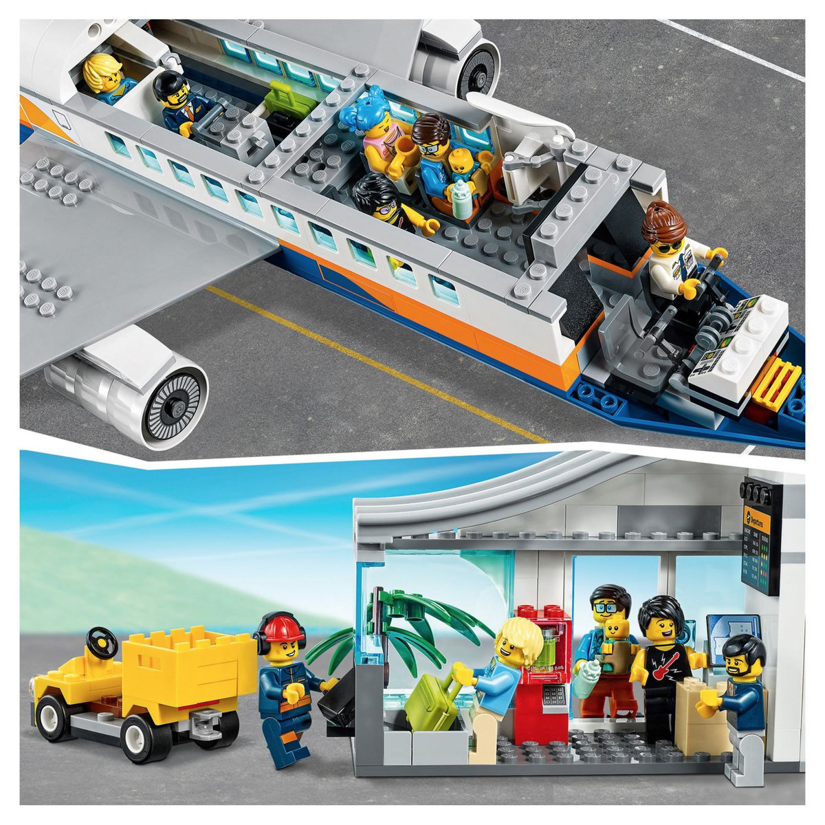 LEGO LEGO City 60262 L&rsquo;avion de Passagers, Jouet de Construction Terminal et Camion pour Enfants