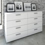 Voir la diapositive 1 : MARKET24 Commode de chambre NASH style contemporain blanc mat - L 140 cm