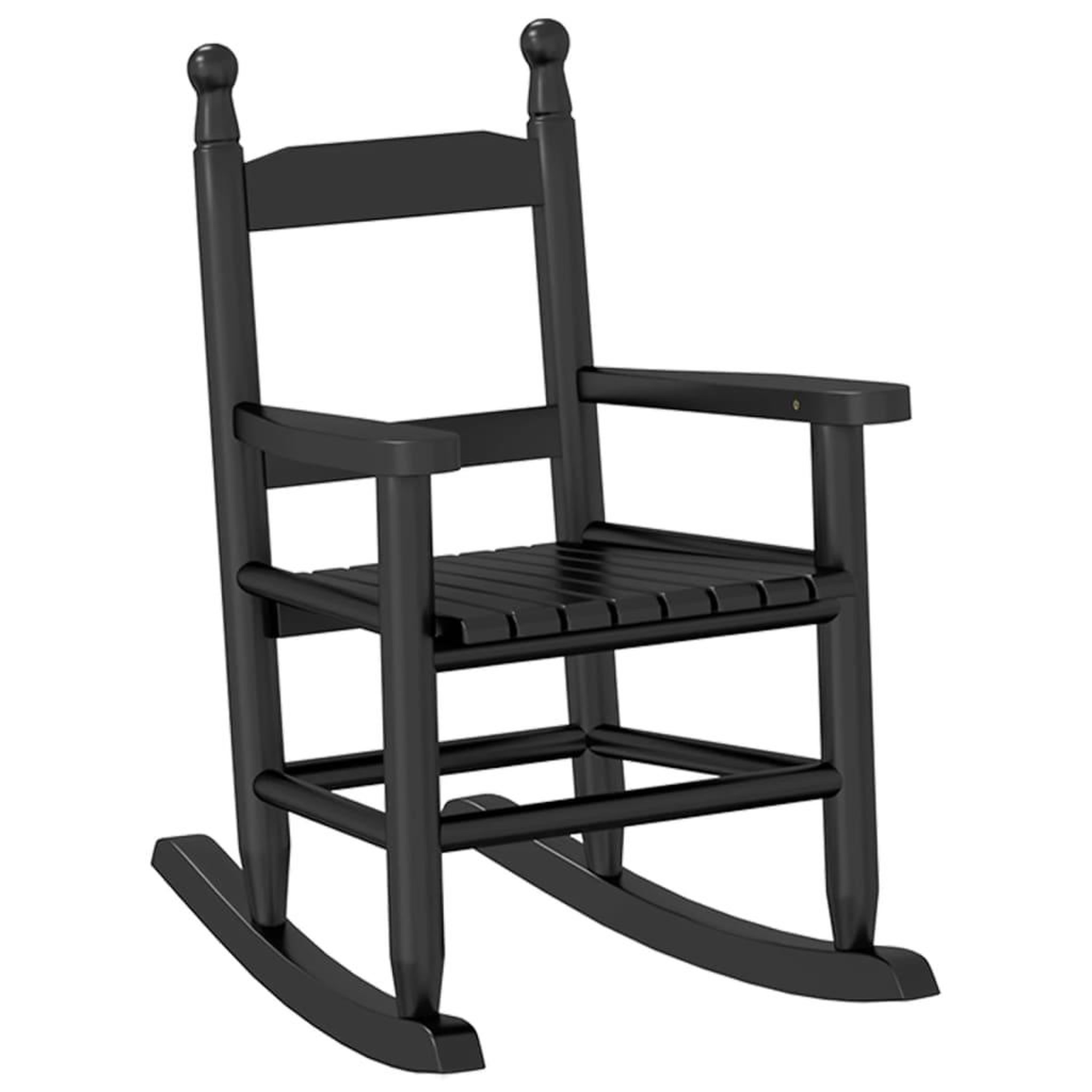 Voir la diapositive 2 : VIDAXL Chaise a bascule enfants noir bois de peuplier massif