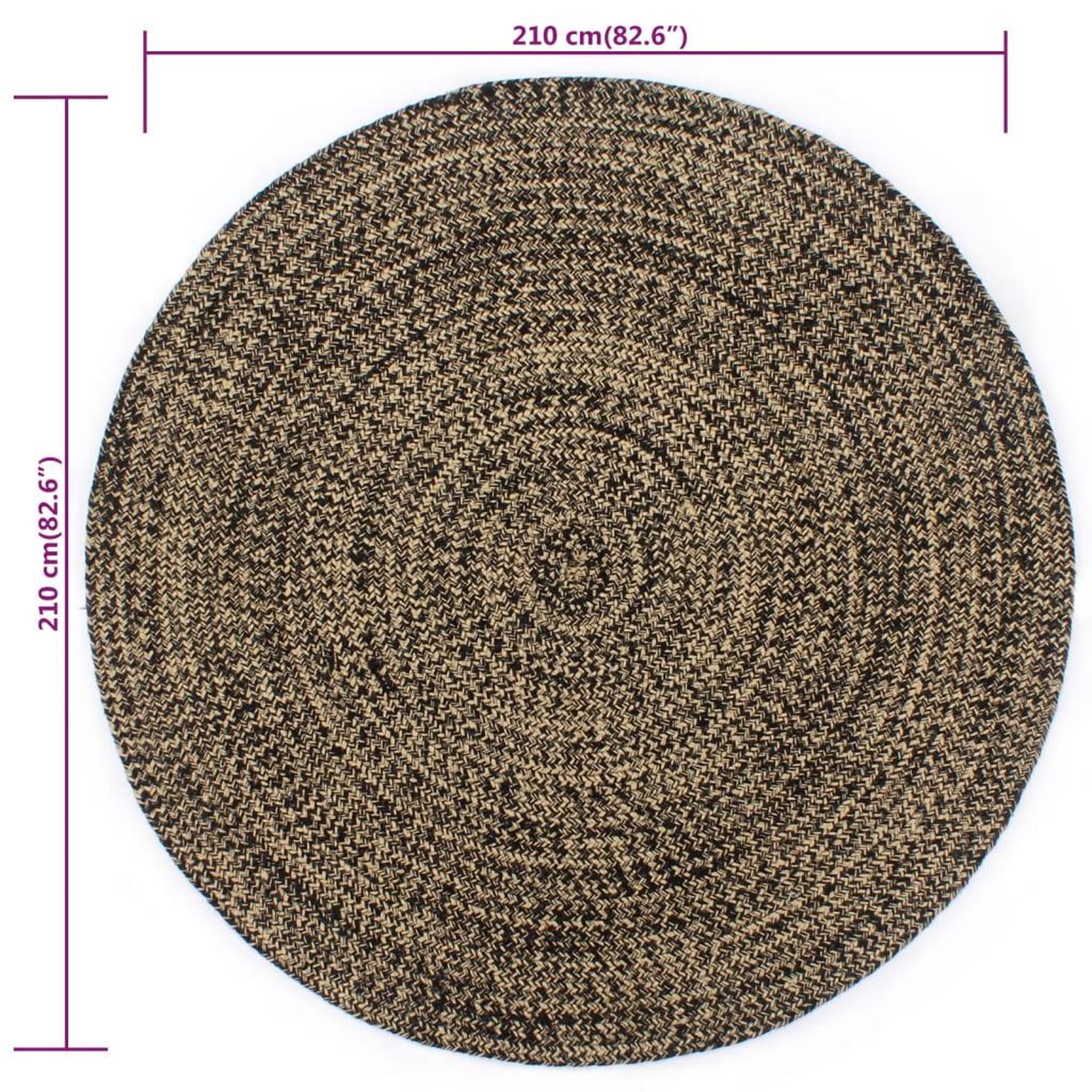 Voir la diapositive 6 : VIDAXL Tapis fait a la main Jute Noir et marron 210 cm