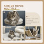 Voir la diapositive 6 : PAWHUT Arbre à chat griffoirs sisal naturel plateforme panier hamac boules suspendues et à ressort peluche gris clair