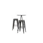 Voir la diapositive 3 : Paris Prix Ensemble Table de Bar & 2 Tabourets  Bistro & Tempe  105cm Noir & Gris Foncé