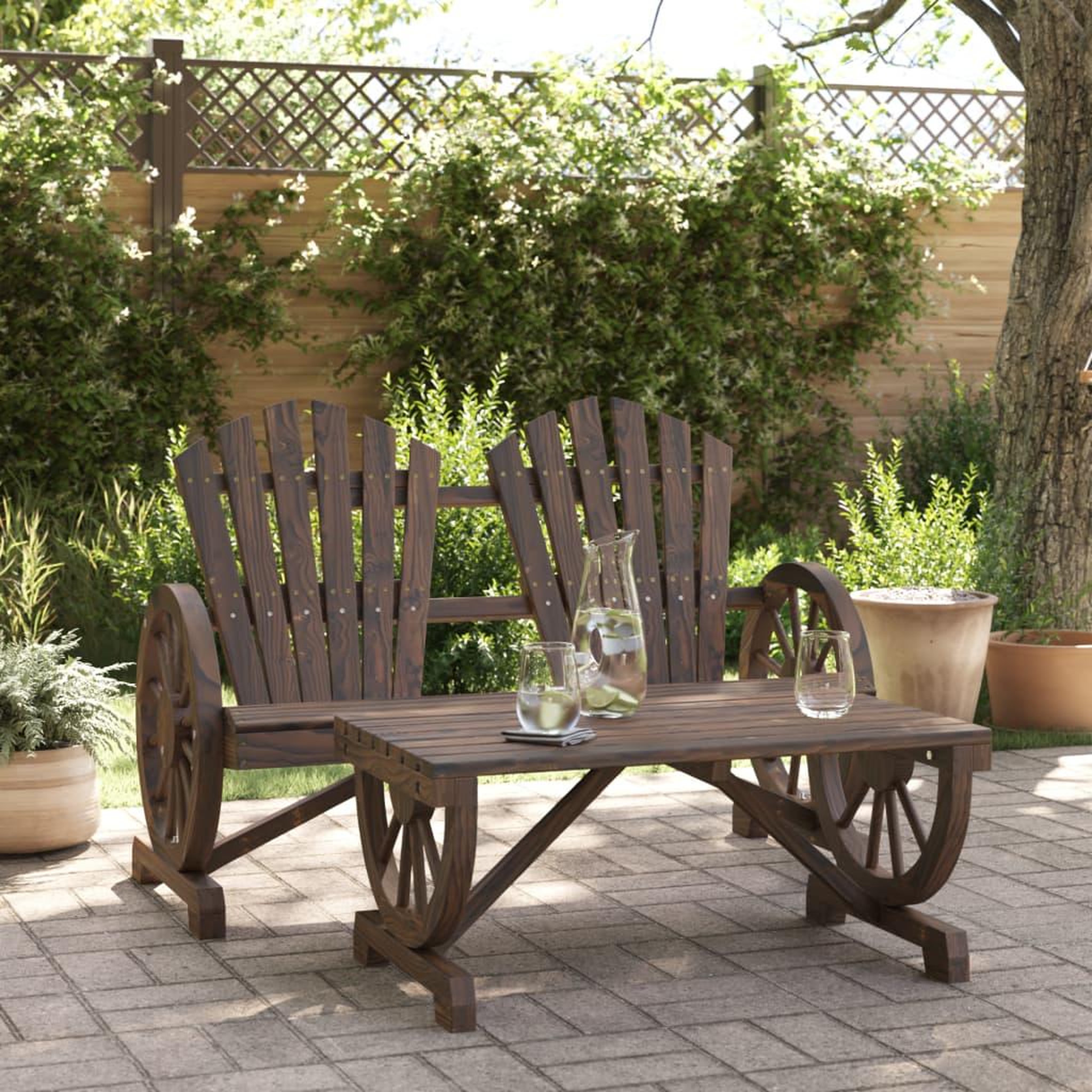 VIDAXL Salon de jardin 2 pcs bois de sapin massif
