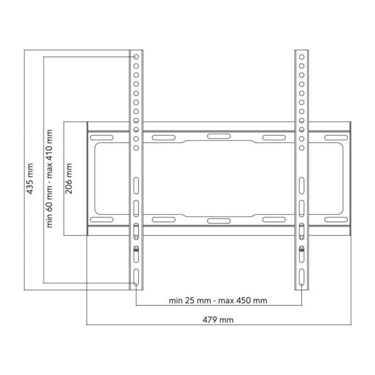 One For All ONE FOR ALL WM2411 - Support mural TV Support plat pour écran 32-65''/81-165cm - Pour TV max 100kgs - 25mm du mur