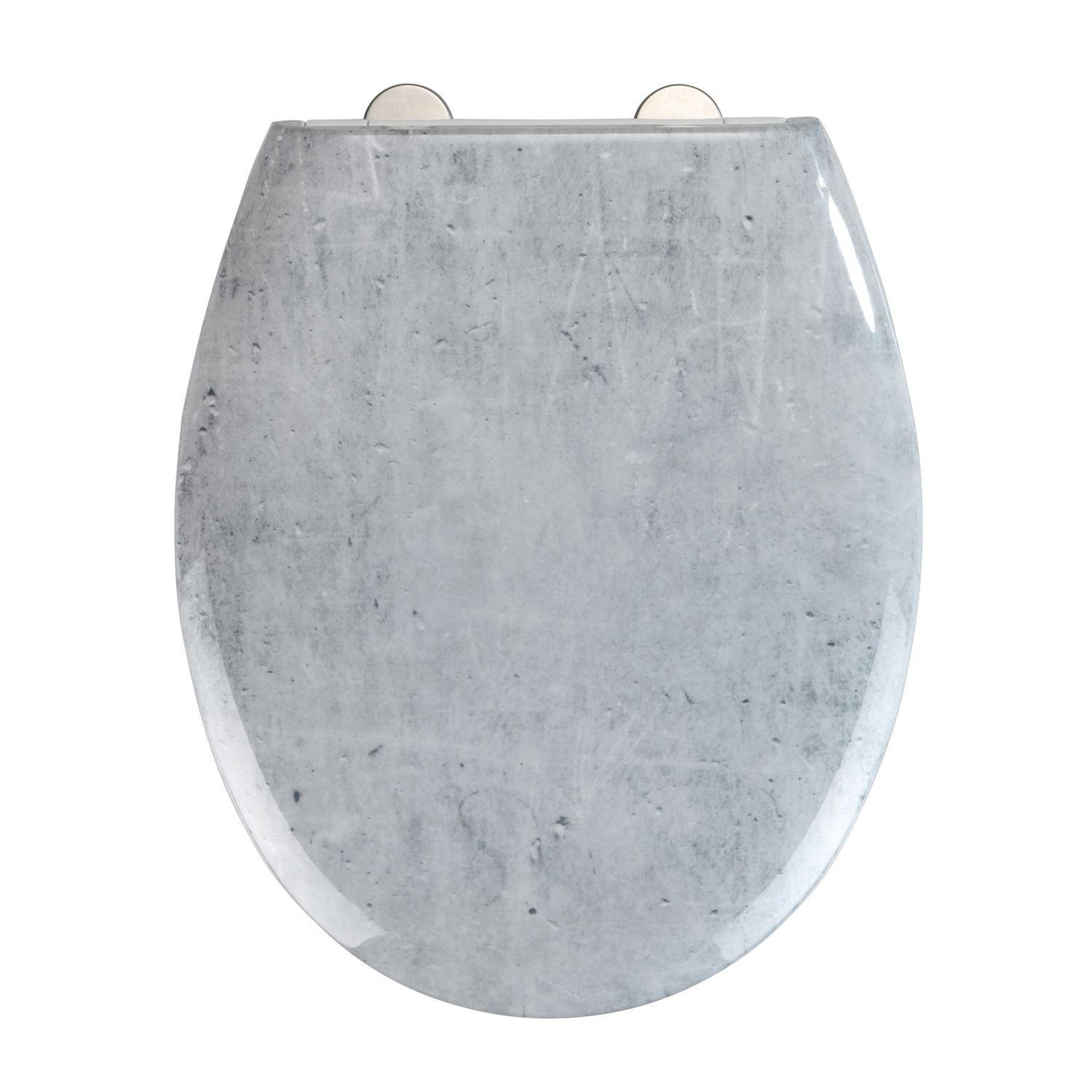 Wenko Abattant wc effet marbre concrete - abaissement automatique - duroplast - gris