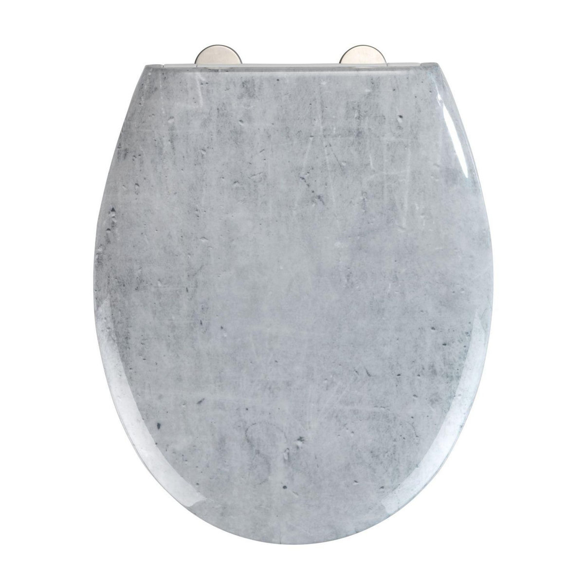 Wenko Abattant WC effet marbre Concrete - Abaissement automatique - Duroplast - Gris