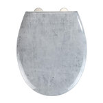 Wenko Abattant WC effet marbre Concrete - Abaissement automatique - Duroplast - Gris