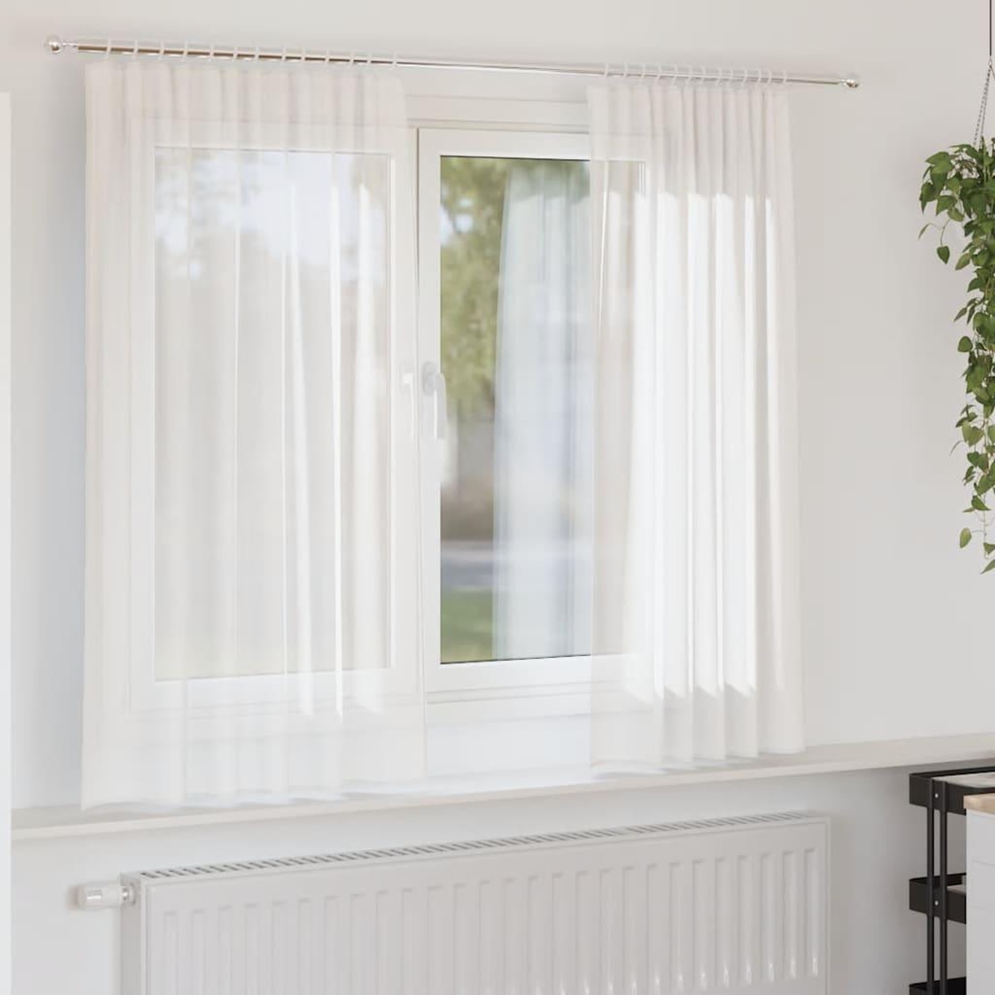 VIDAXL Rideaux en voile avec boucles 2 pcs blanc 140x175 cm