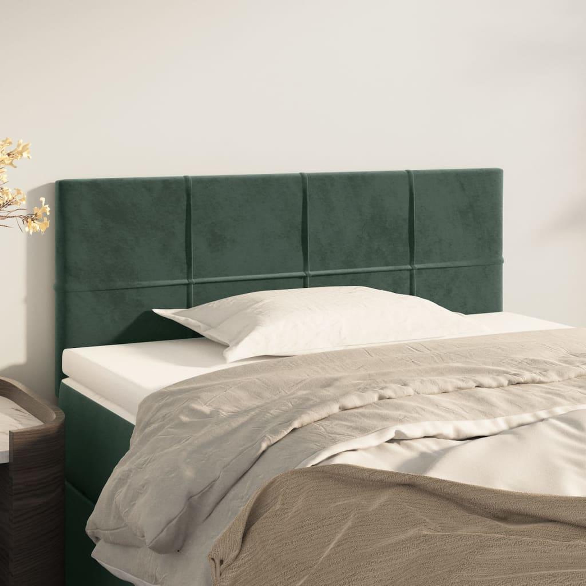 Voir la diapositive 1 : VIDAXL Tete de lit Vert fonce 90x5x78/88 cm Velours