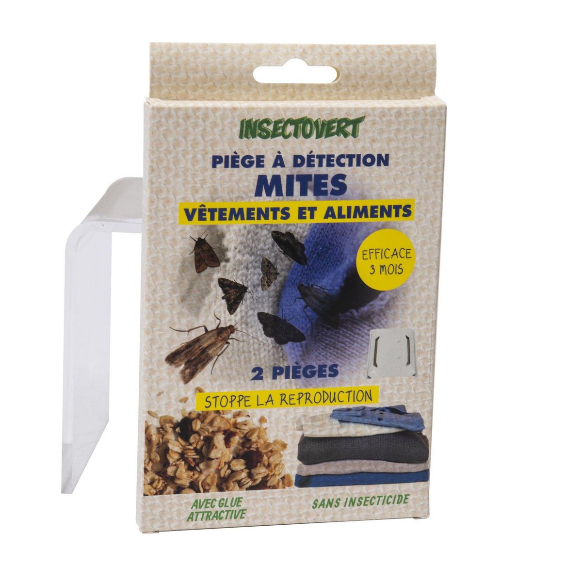 Subito Piège à détection mites vestimentaires et alimentaires   Lot de 2