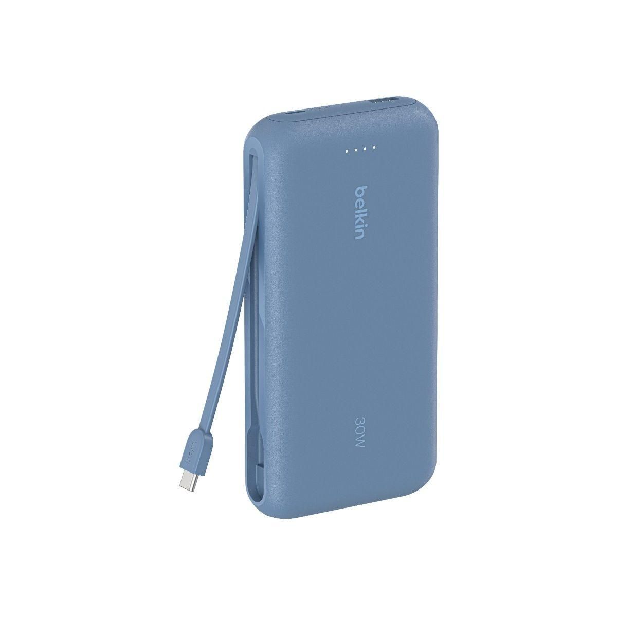Belkin Batterie externe 20000 mAh avec cable USB-C intégre bleu