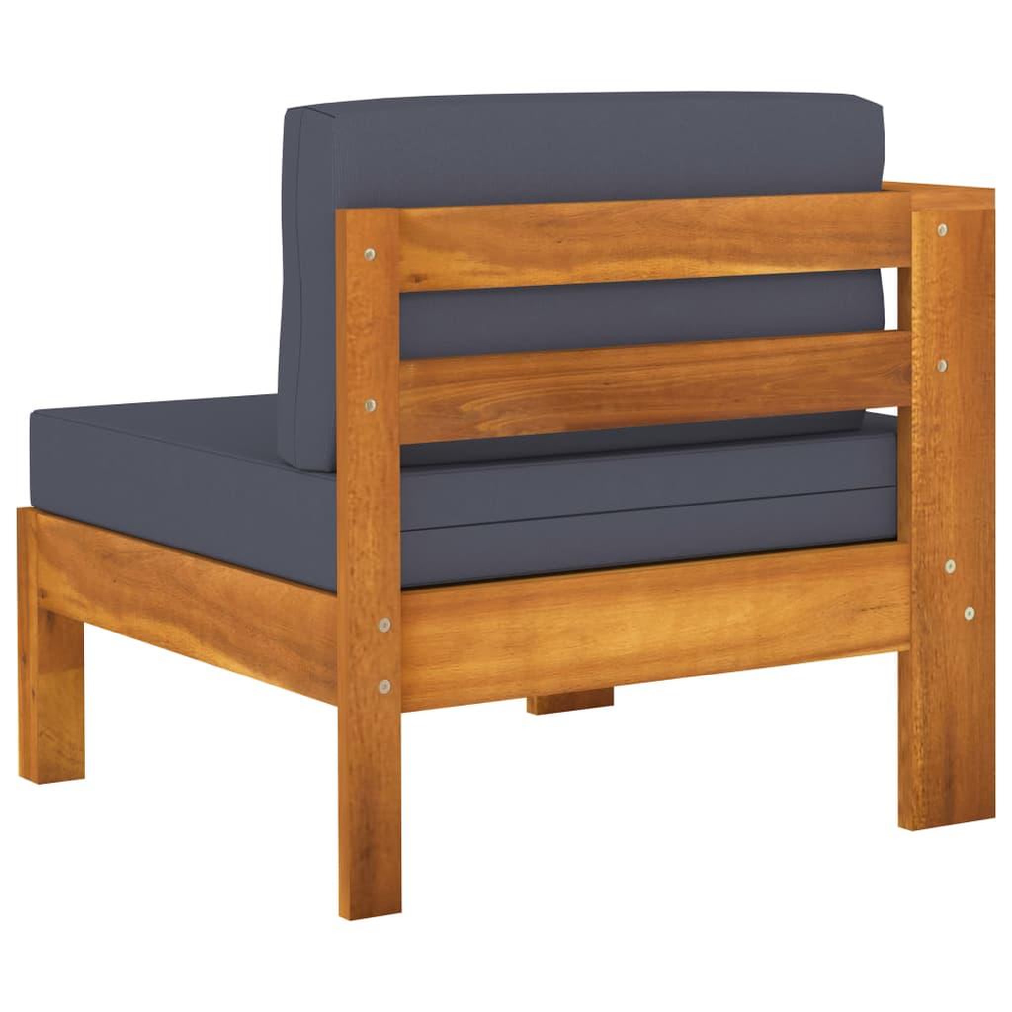 Voir la diapositive 4 : VIDAXL Salon de jardin 5 pcs avec coussins gris fonce Bois d'acacia