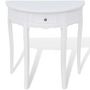 Voir la diapositive 2 : VIDAXL Table console avec tiroir Demi-ronde Blanc