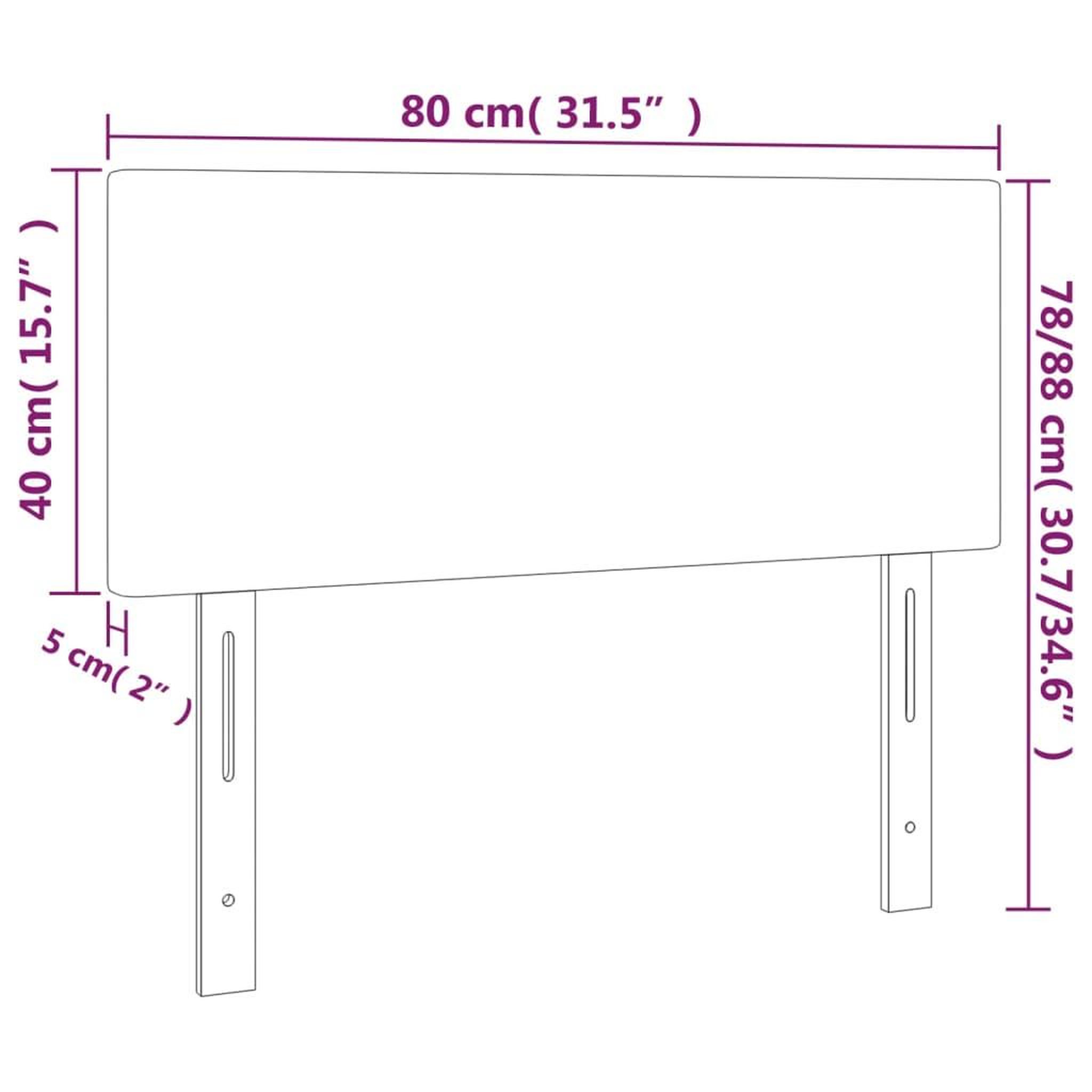 Voir la diapositive 6 : VIDAXL Tete de lit a LED Gris fonce 80x5x78/88 cm Tissu
