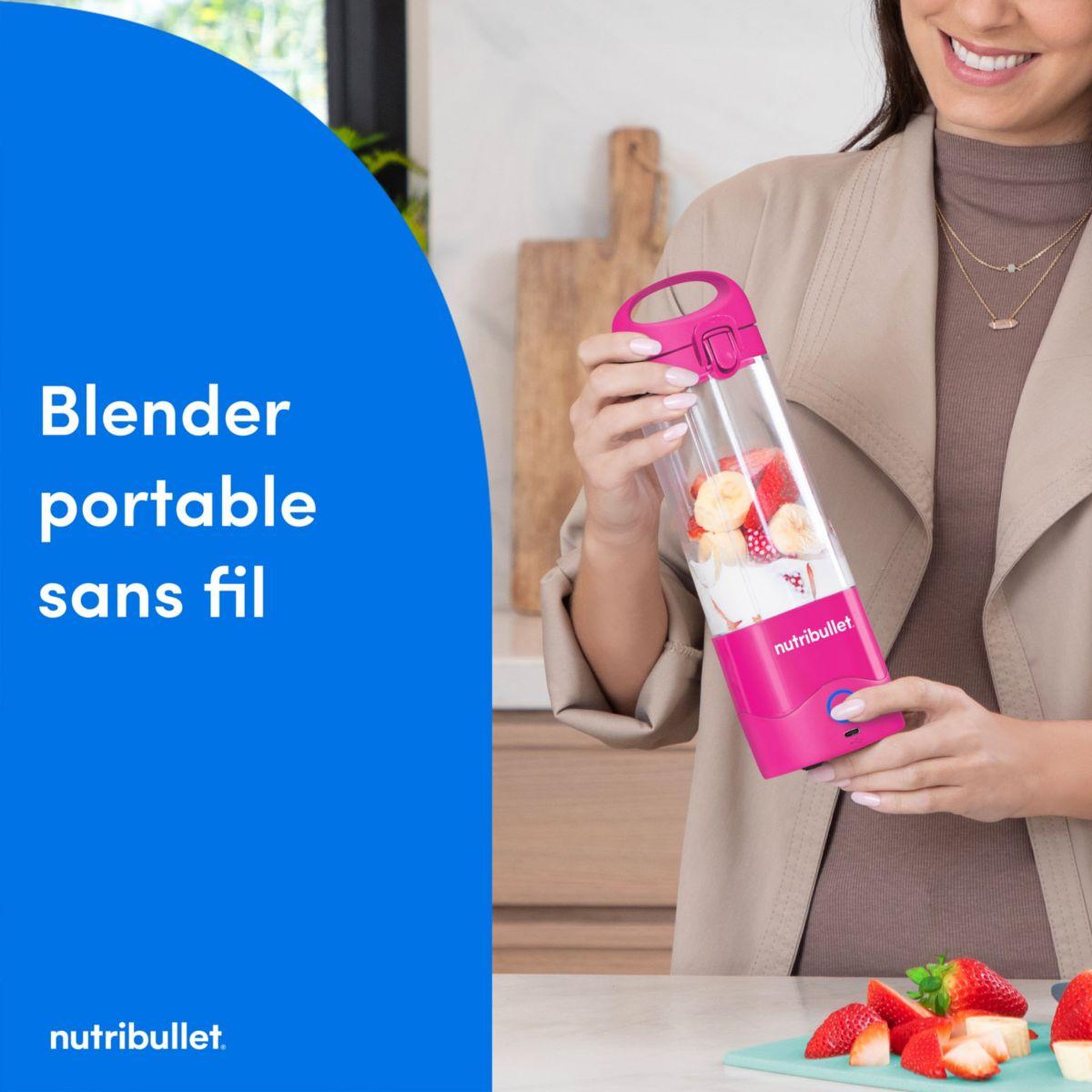 Voir la diapositive 2 : nutribullet Blender portable nbp003bp rose