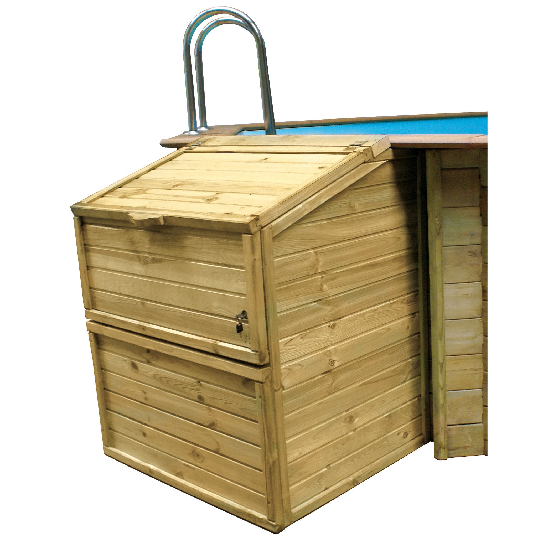 SUNBAY Coffre de filtration pour piscine - Bois - H133cm