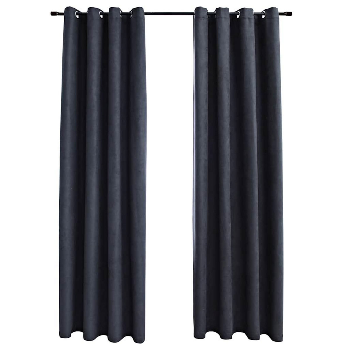 VIDAXL Rideaux occultants avec anneaux Metal 2pcs Anthracite 140x175cm