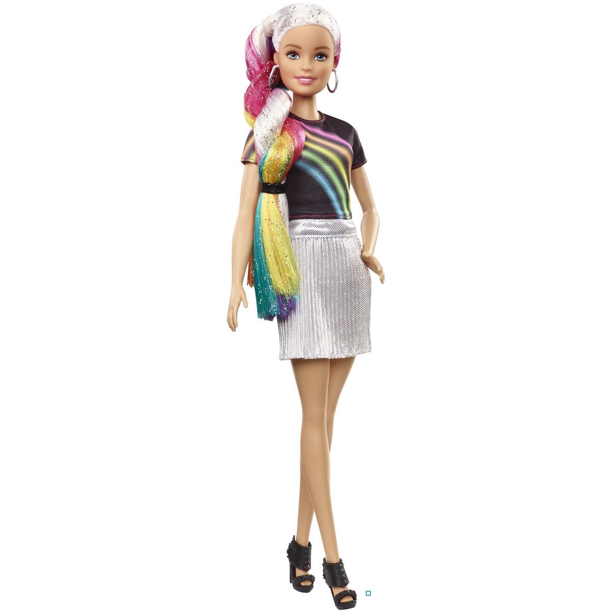 Voir la diapositive 2 : BARBIE Poupée chevelure arc-en-ciel - Barbie 