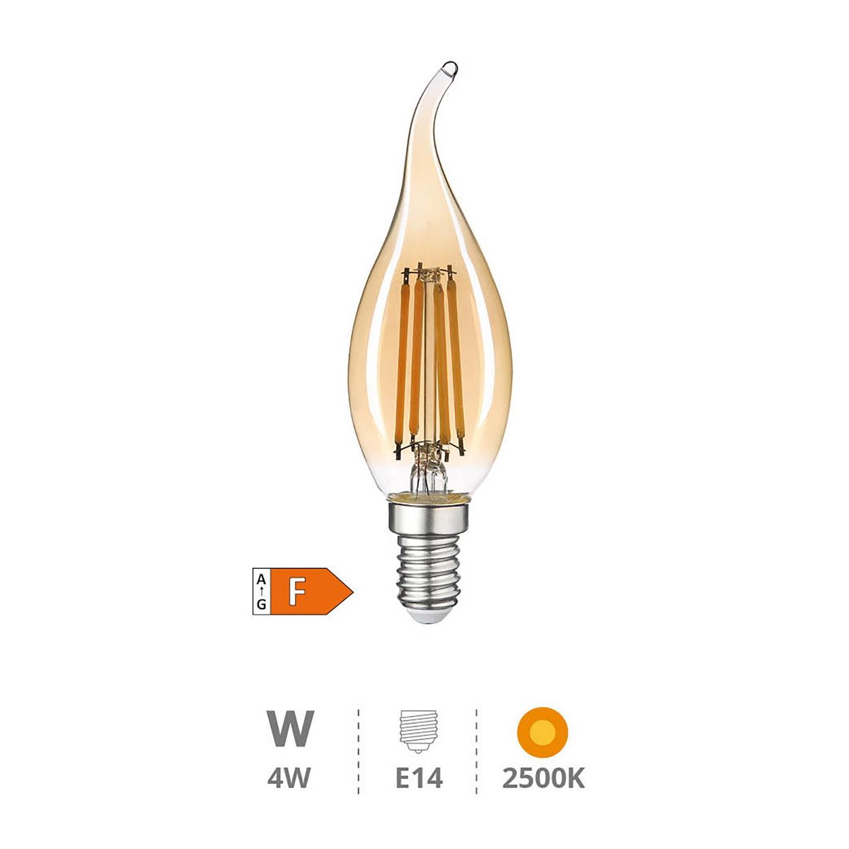 Gsc Ampoule Vintage  Bougie Souffle du Vent  LED 4W 2500K