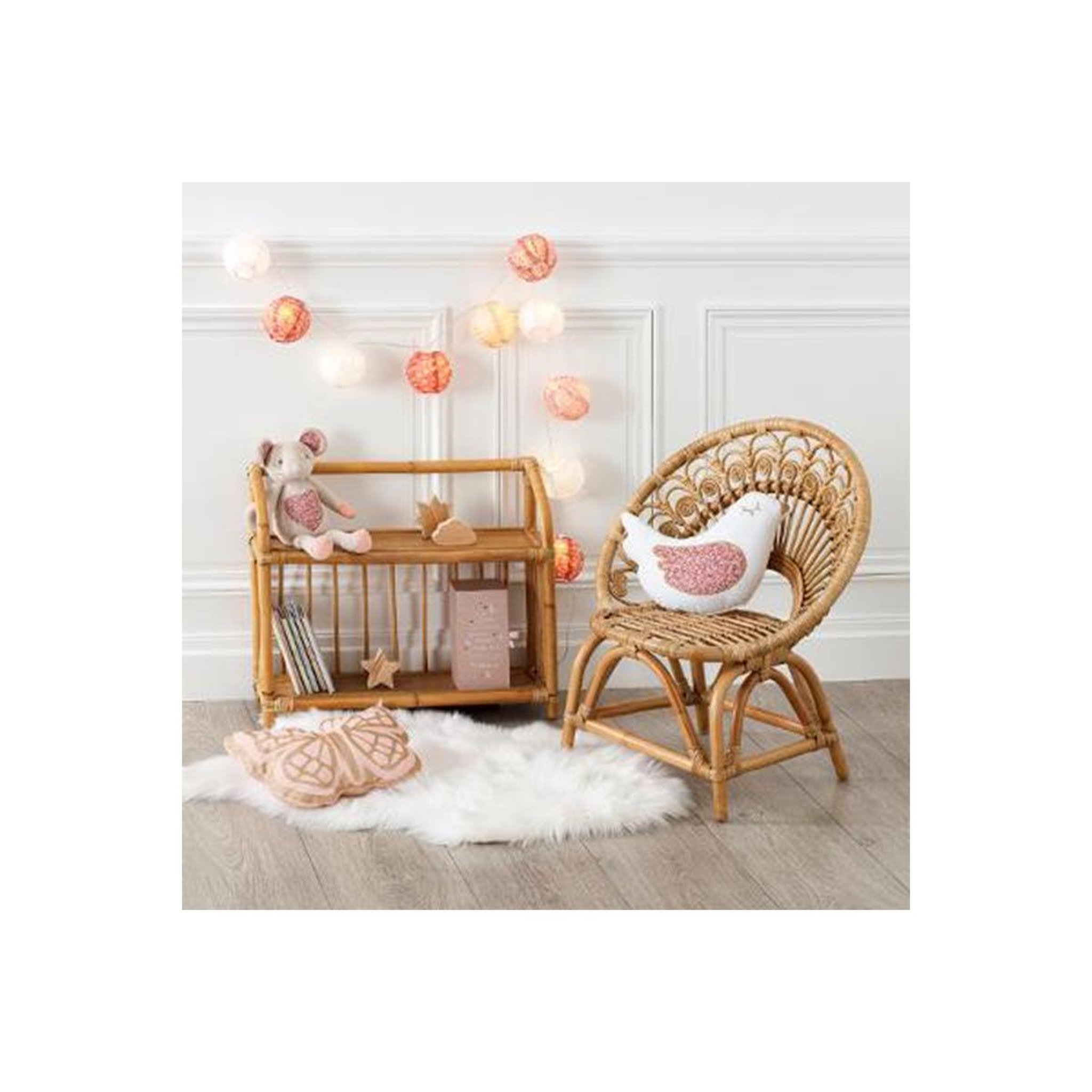 Voir la diapositive 3 : Atmosphera Kids Bibliothèque en Rotin  Liberty Enfant  60cm Naturel