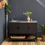 Voir la diapositive 2 : SWEEEK Cuisine extérieure en acier avec évier L120cm