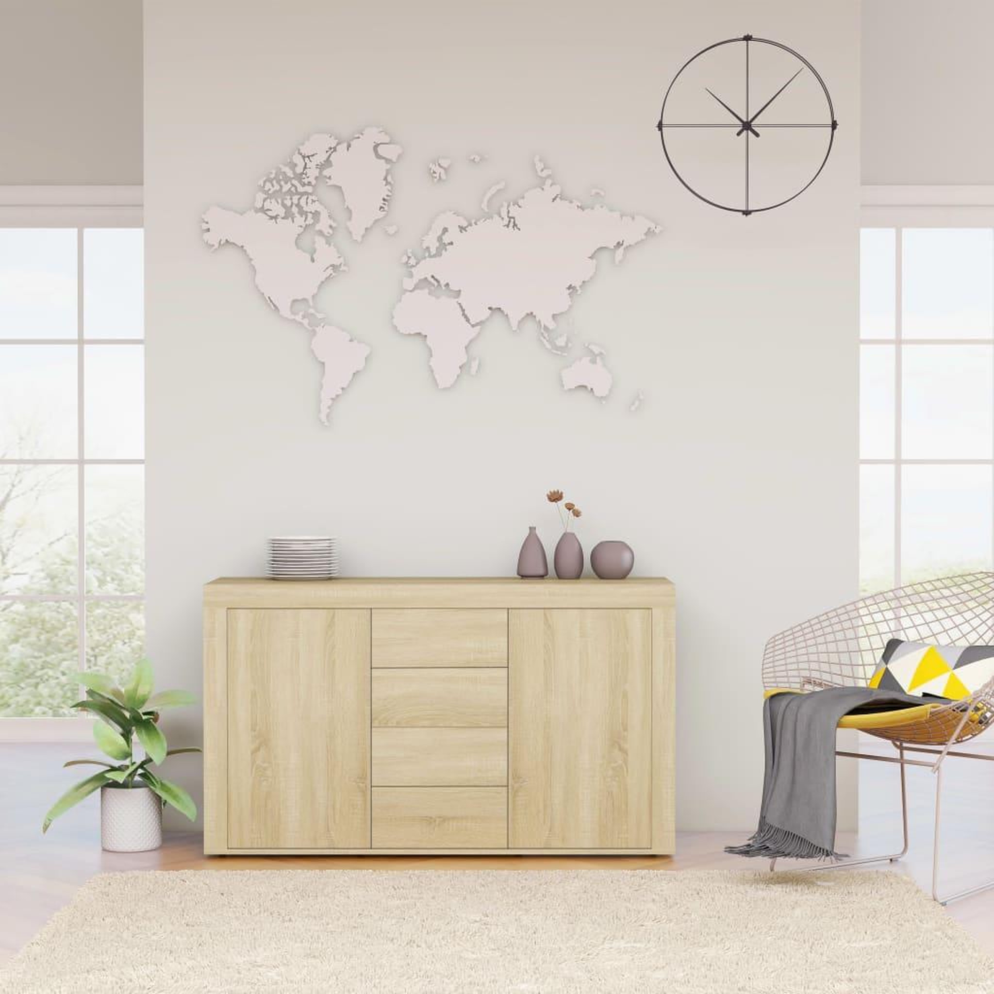 Voir la diapositive 1 : VIDAXL Buffet Chene sonoma 120x36x69 cm Bois d'ingenierie