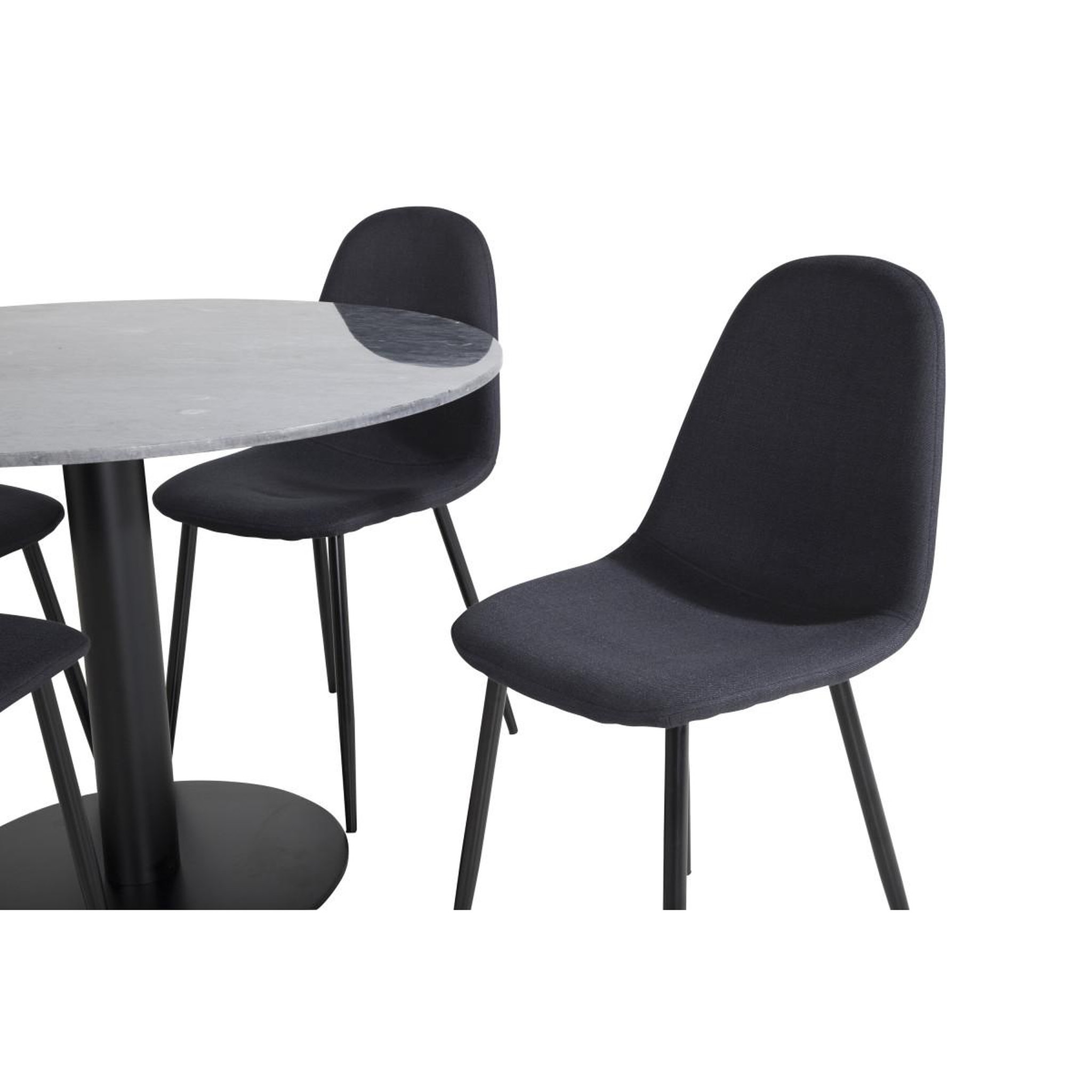 Voir la diapositive 2 : Paris Prix Ensemble table à manger & 4 chaises  estelle i & polar  106cm gris foncé & noir