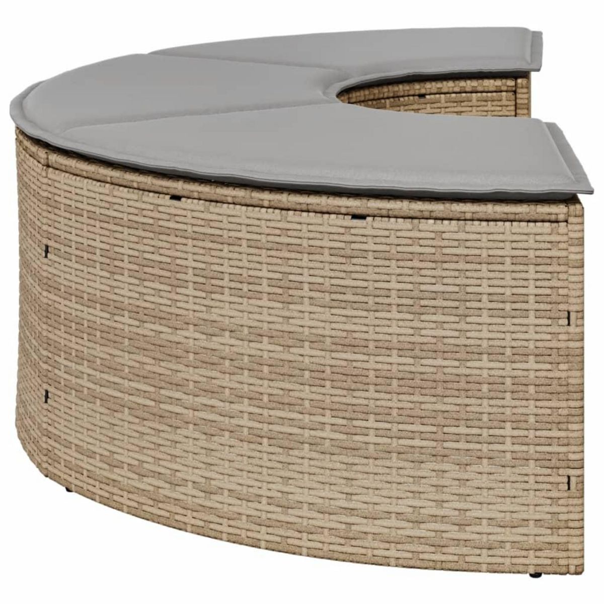 VIDAXL Repose-pieds de jardin avec coussin beige resine tressee