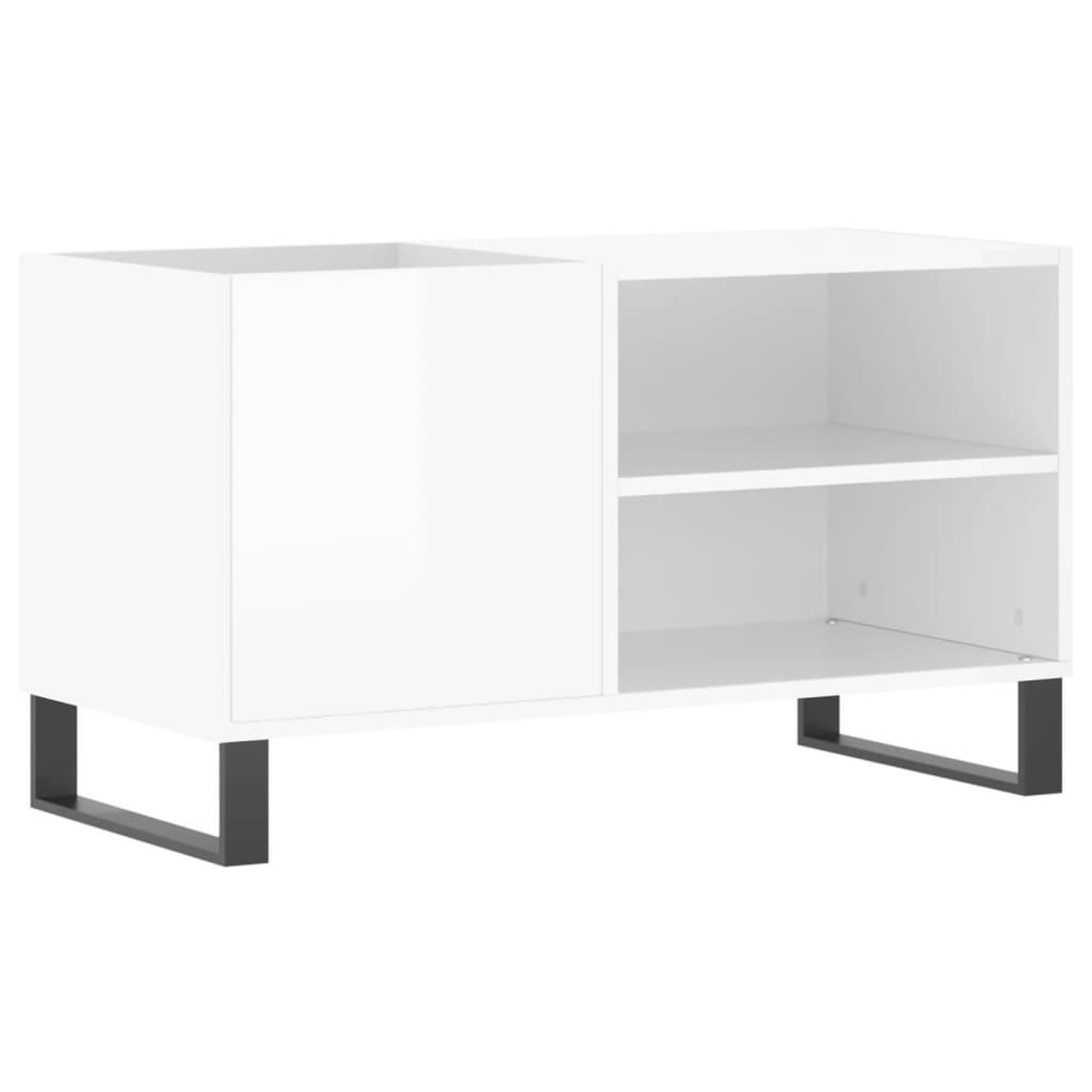 Voir la diapositive 2 : VIDAXL Armoire a disques blanc brillant 85x38x48 cm bois d'ingenierie