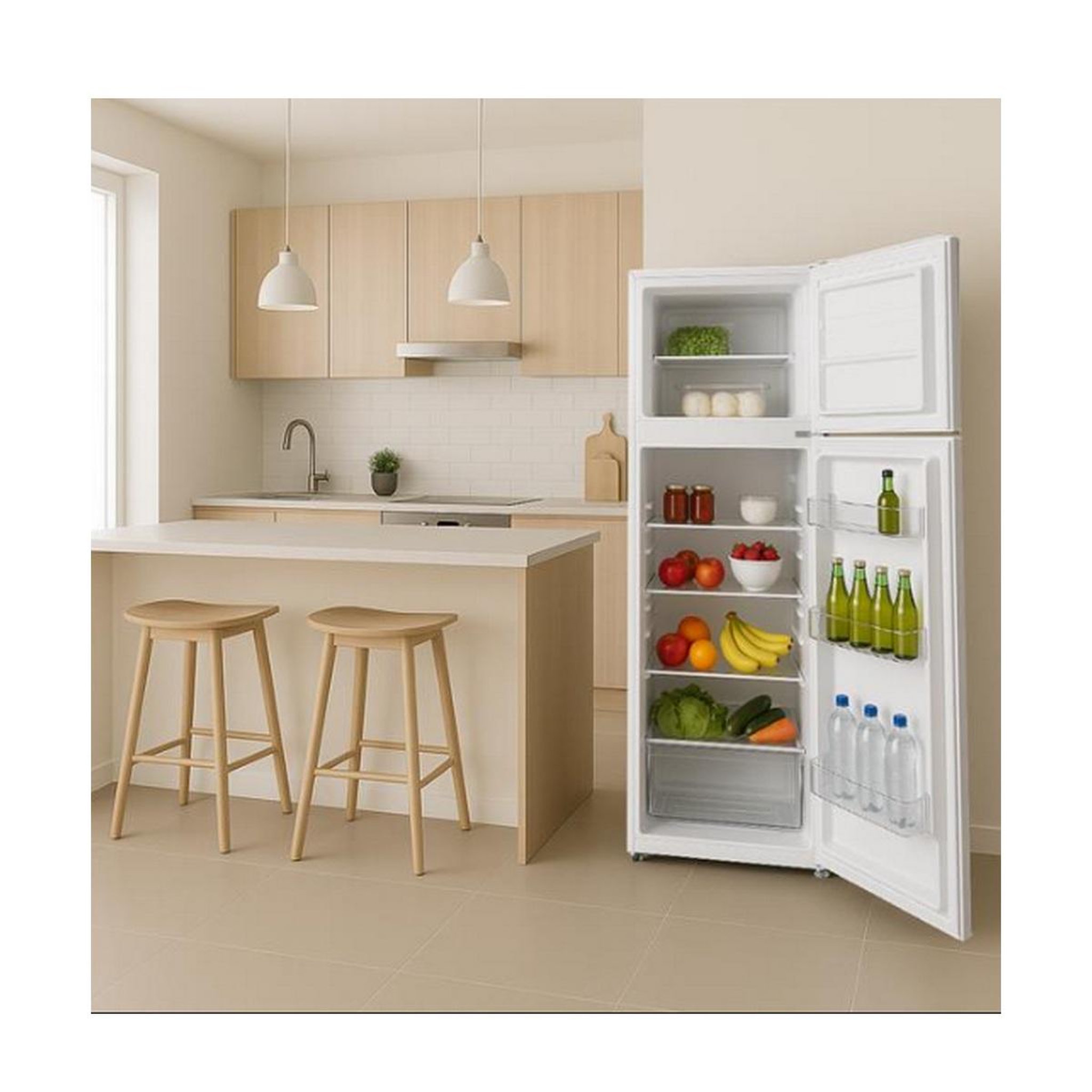 Voir la diapositive 4 : Glem Réfrigérateur combiné 145cm 212l blanc - grf170wh