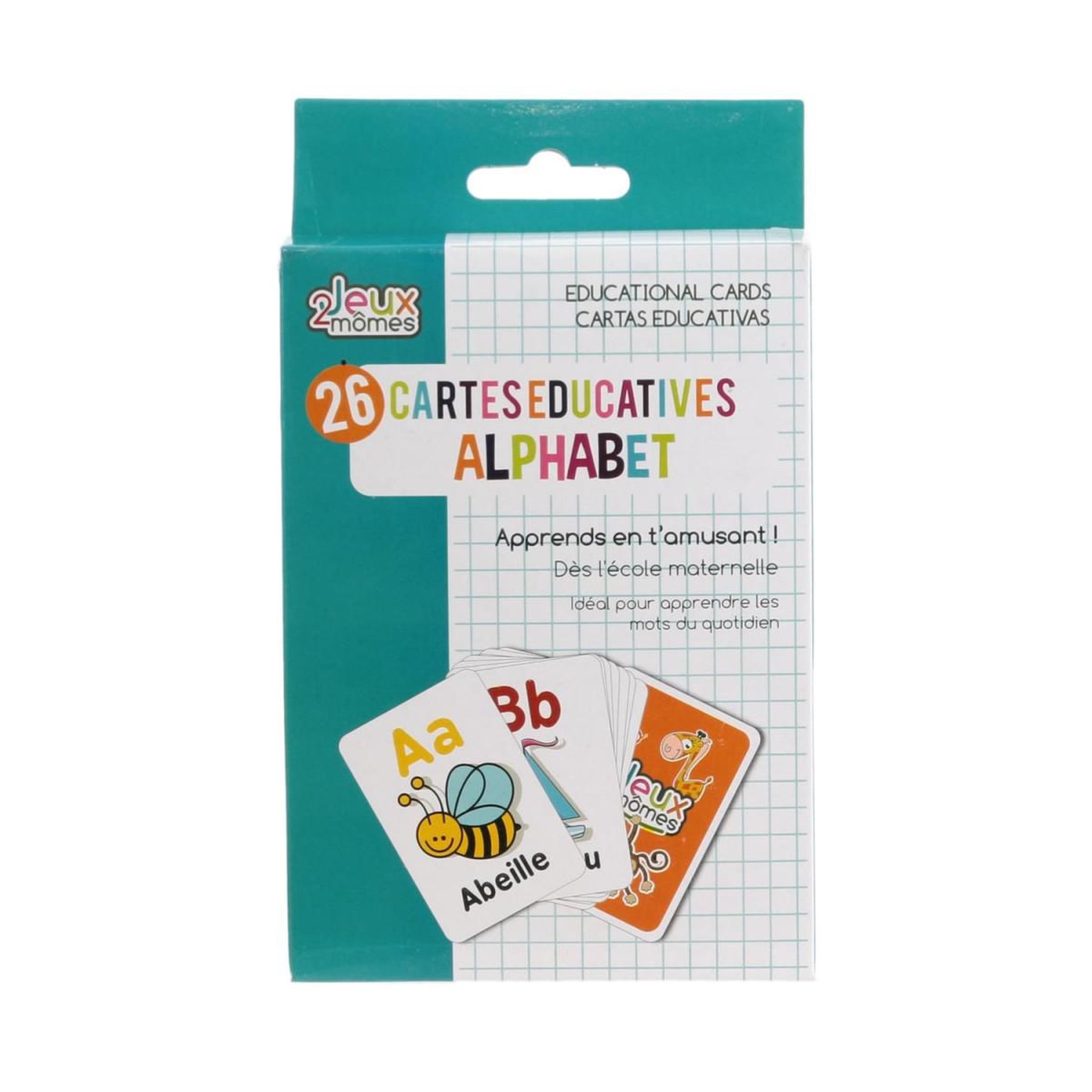 Voir la diapositive 2 : Jeux 2 momes Jeu de cartes educatives  mots  12cm blanc