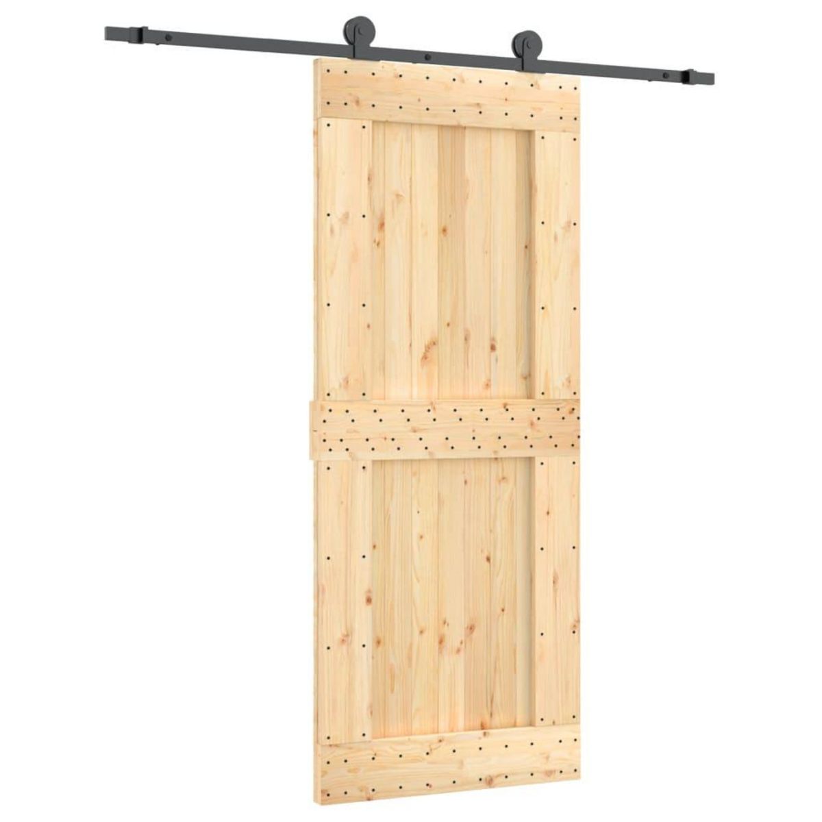 VIDAXL Porte coulissante et kit de quincaillerie 85x210 cm pin massif