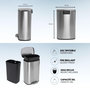 Voir la diapositive 5 : Kitchen move Poubelle de cuisine à pédale ADMIRAL Argent Acier inoxydable 50L