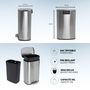 Voir la diapositive 5 : Kitchen move Poubelle de cuisine à pédale ADMIRAL Argent Acier inoxydable 50 L