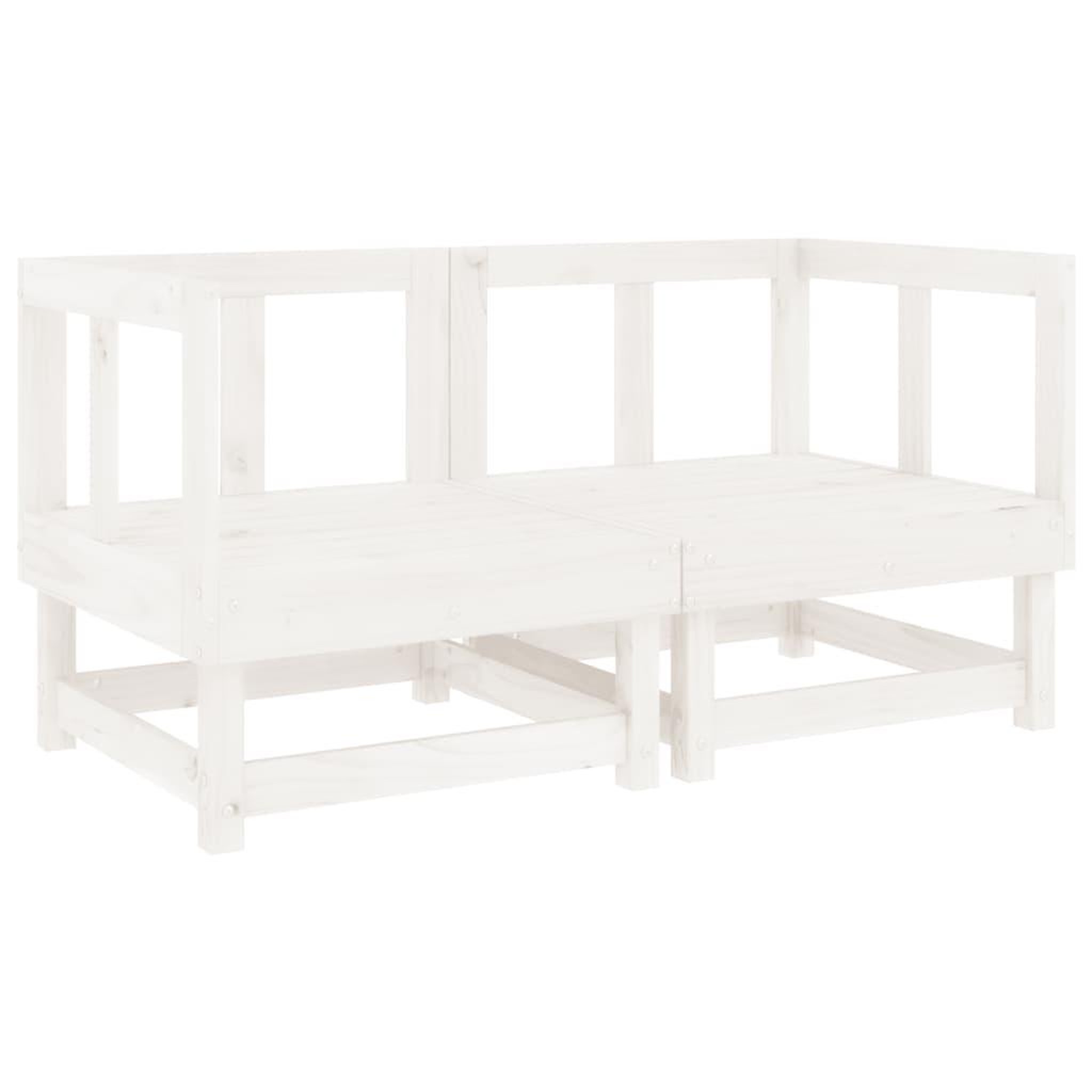 Voir la diapositive 2 : VIDAXL Canapes d'angle de jardin 2 pcs blanc bois de pin massif