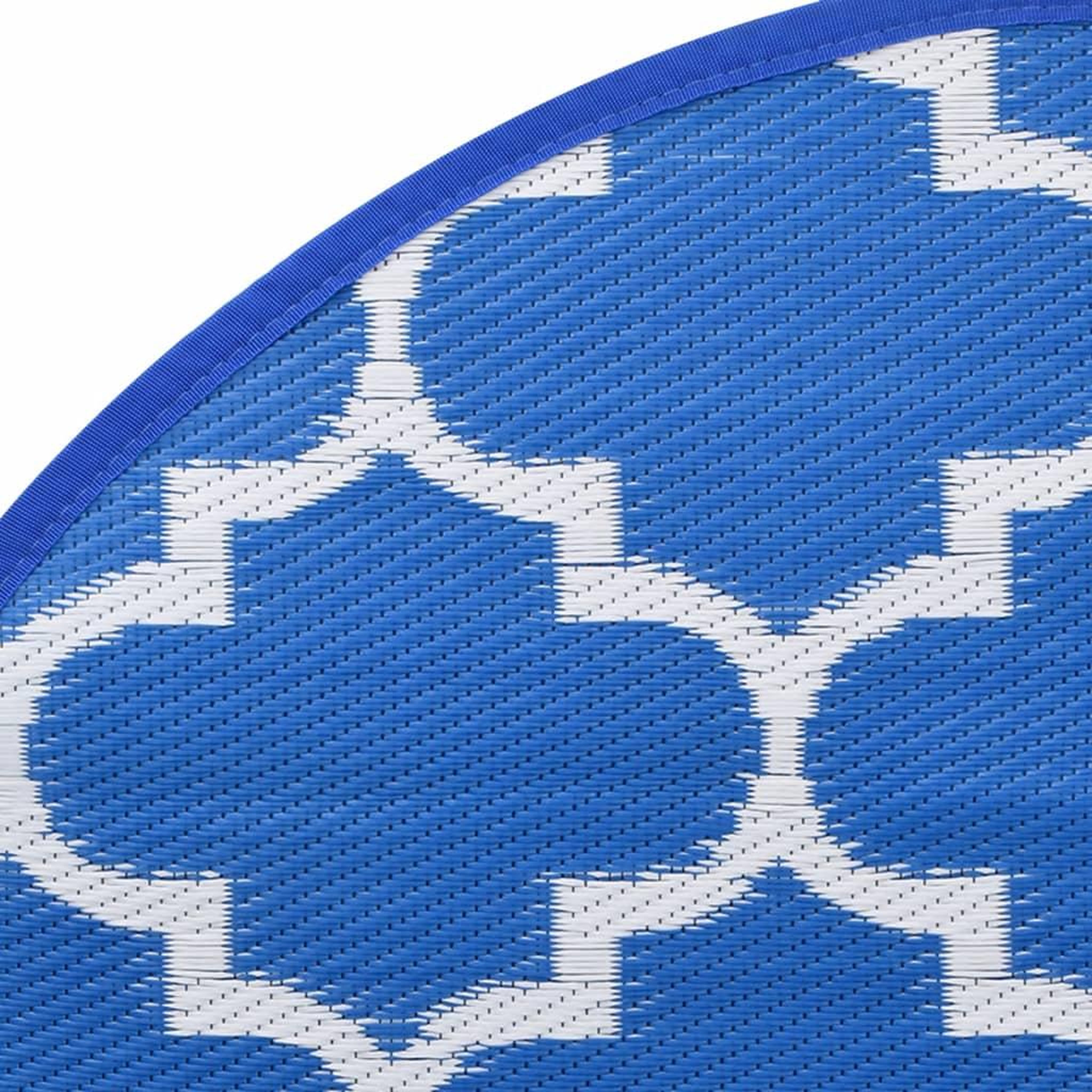 Voir la diapositive 5 : VIDAXL Tapis d'exterieur ARAKIL bleu Ø160 cm PP